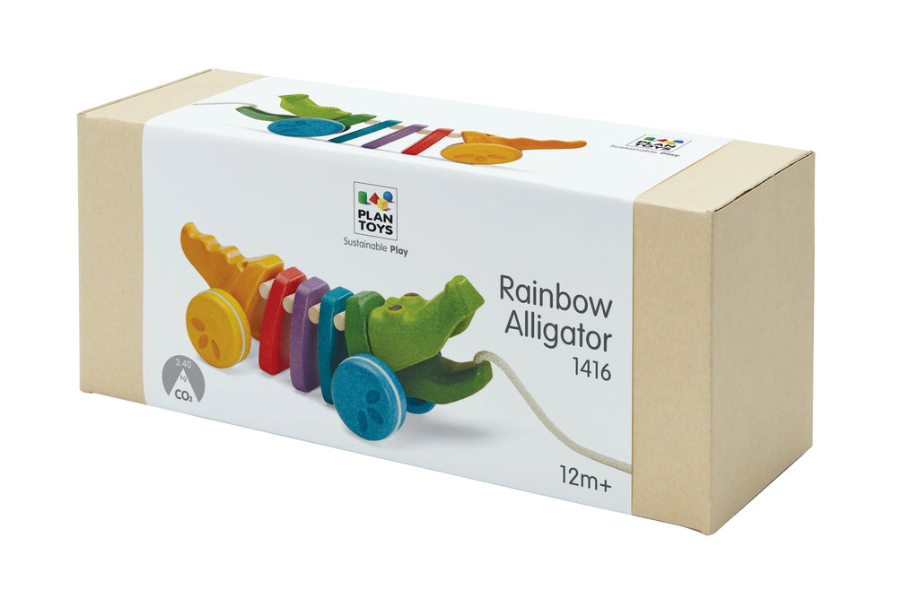 Plan Toys Rainbow Alligator Pull Toy