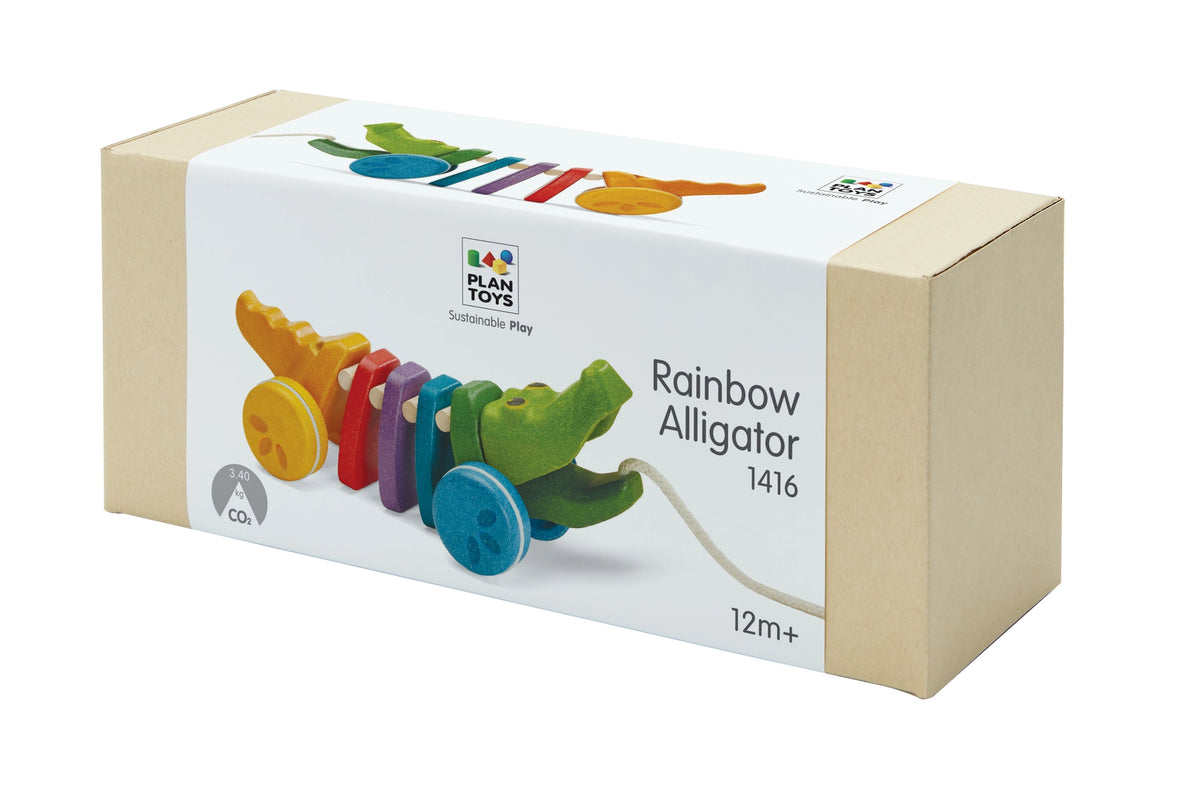 Plan Toys Rainbow Alligator Pull Toy