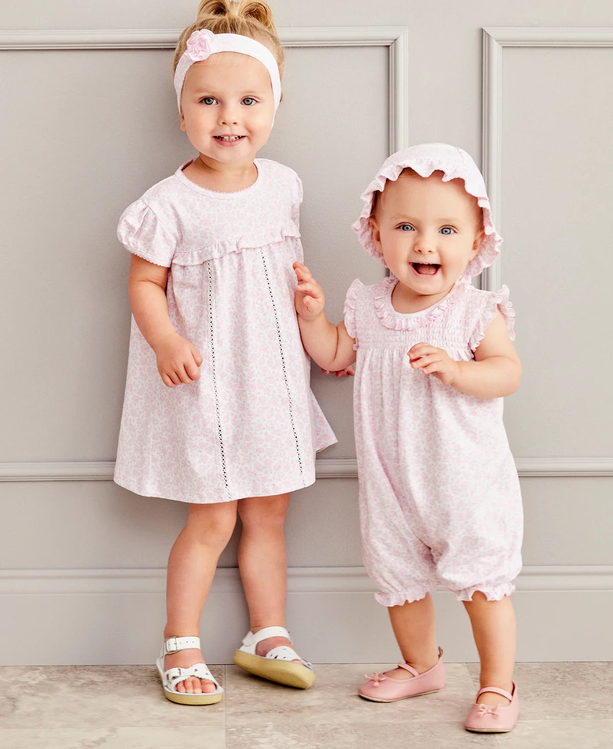 Kissy Kissy Summer Gardens Smocked Playsuit - Pink