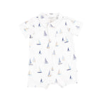 Angel Dear Polo Shortie - Sailboats Blue
