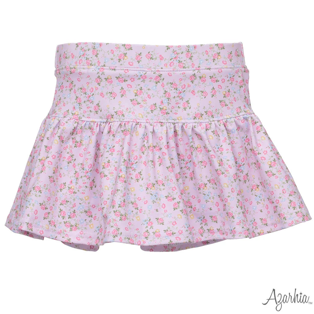 Azarhia Pretty in Pink Flowers Gathered Skort