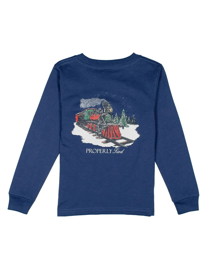 Express LS Boys Tee-River Blue