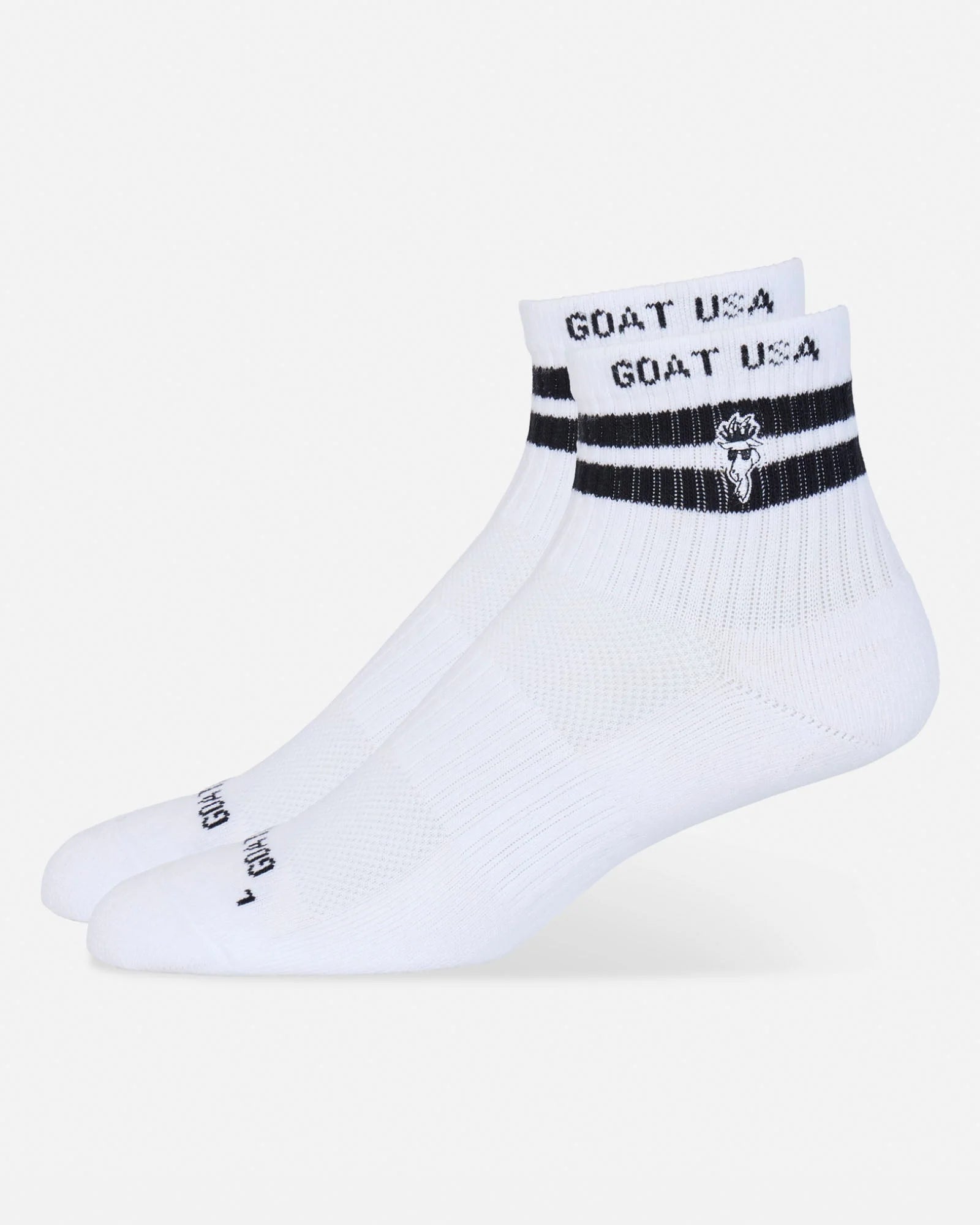 GOAT USA Retro Quarter Crew Socks White Youth
