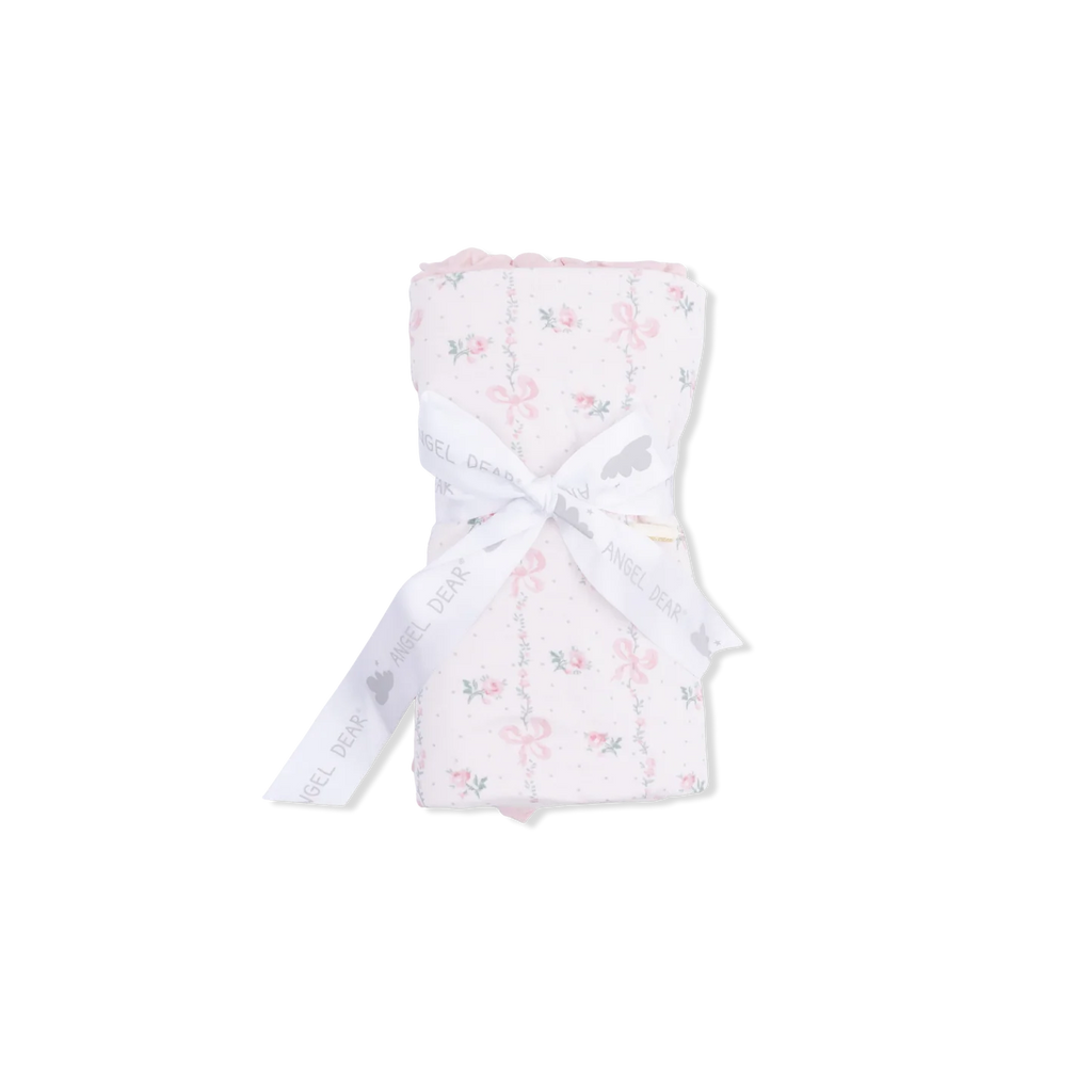 Angel Dear Dainty Buds & Bows Ruffle Blanket