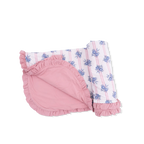 Angel Dear Stripe Dot Roses Ruffle Blanket