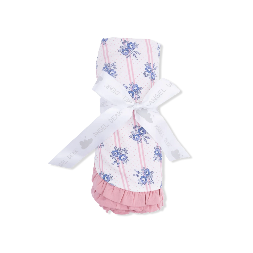 Angel Dear Stripe Dot Roses Ruffle Blanket