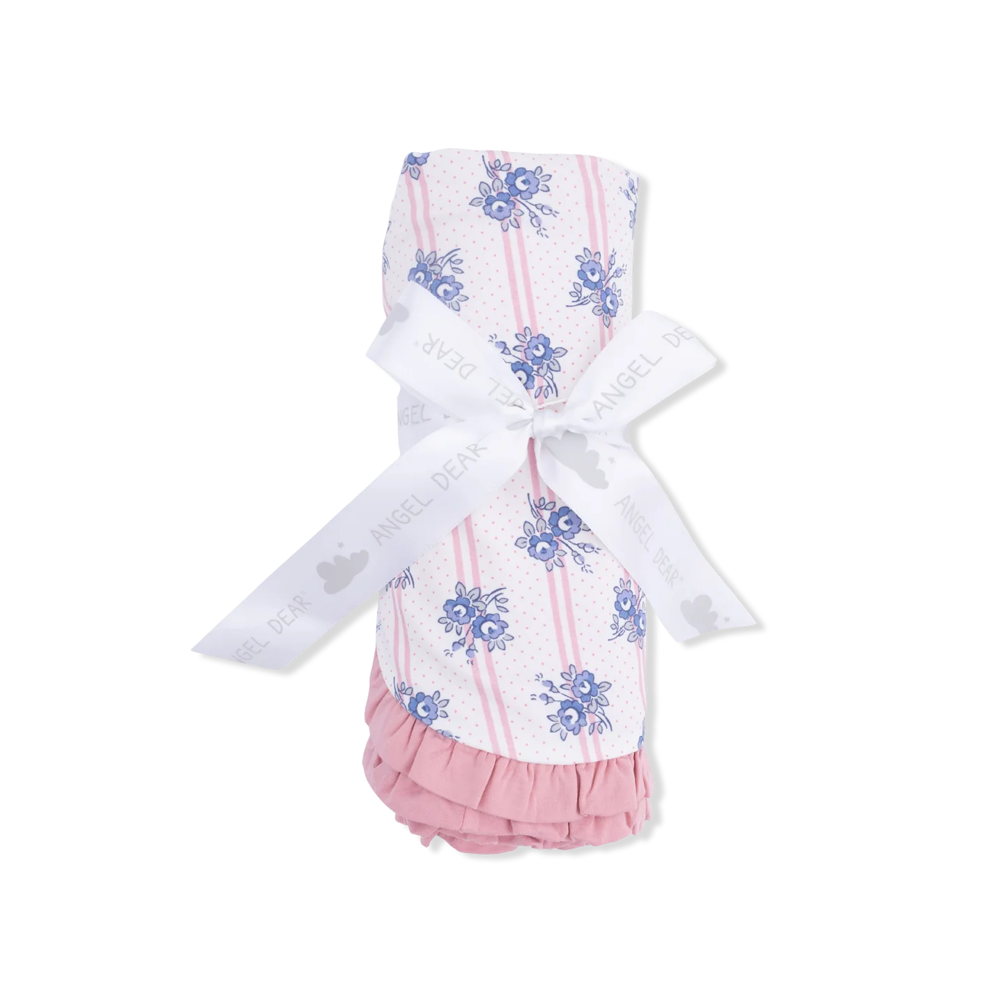 Angel Dear Stripe Dot Roses Ruffle Blanket