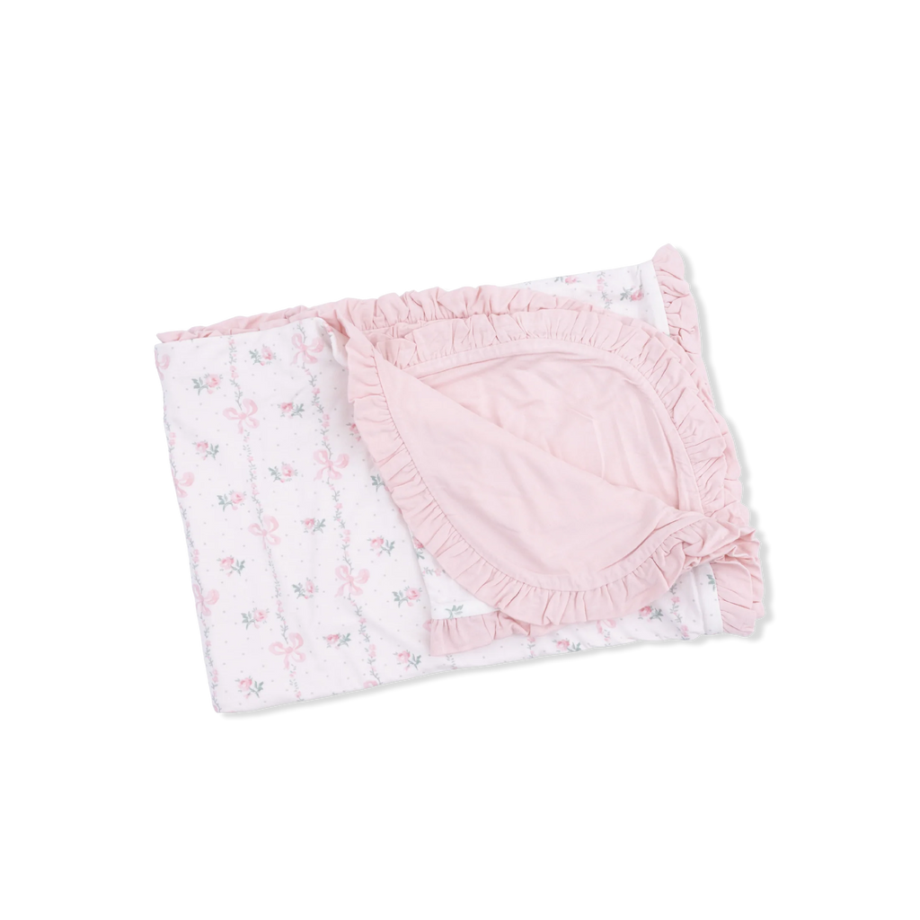 Angel Dear Dainty Buds & Bows Ruffle Blanket
