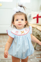 Ruth & Ralph Baseball Smocked Birdie Bubble