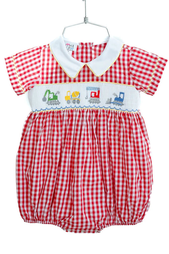 Ruth & Ralph Construction Trucks Smocked Henry Bubble