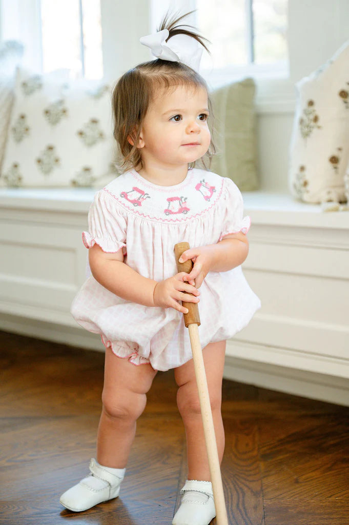 Ruth & Ralph Pink Golf Smocked Birdie Bubble