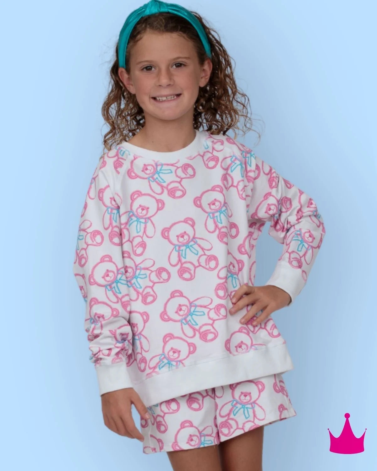 Azarhia Spray Paint Bears Charlotte Short French Terry
