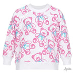 Azarhia Spray Painted Bears White Oversize Sweatshirt