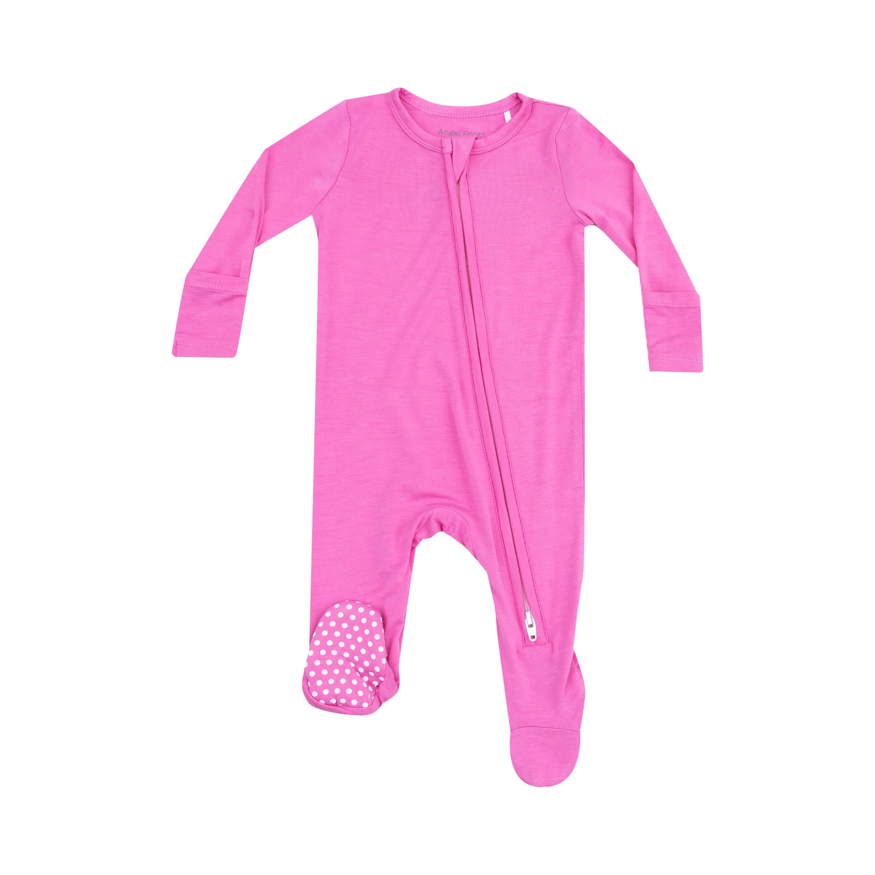Angel Dear 2 Way Zipper Footie - Solid Strawberry Moon