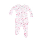 Angel Dear 2 Way Zipper Footie - Strawberry Swiss Dot