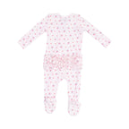 Angel Dear 2 Way Zipper Footie - Strawberry Swiss Dot