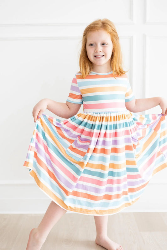 Spring Stripes Twirl Dress