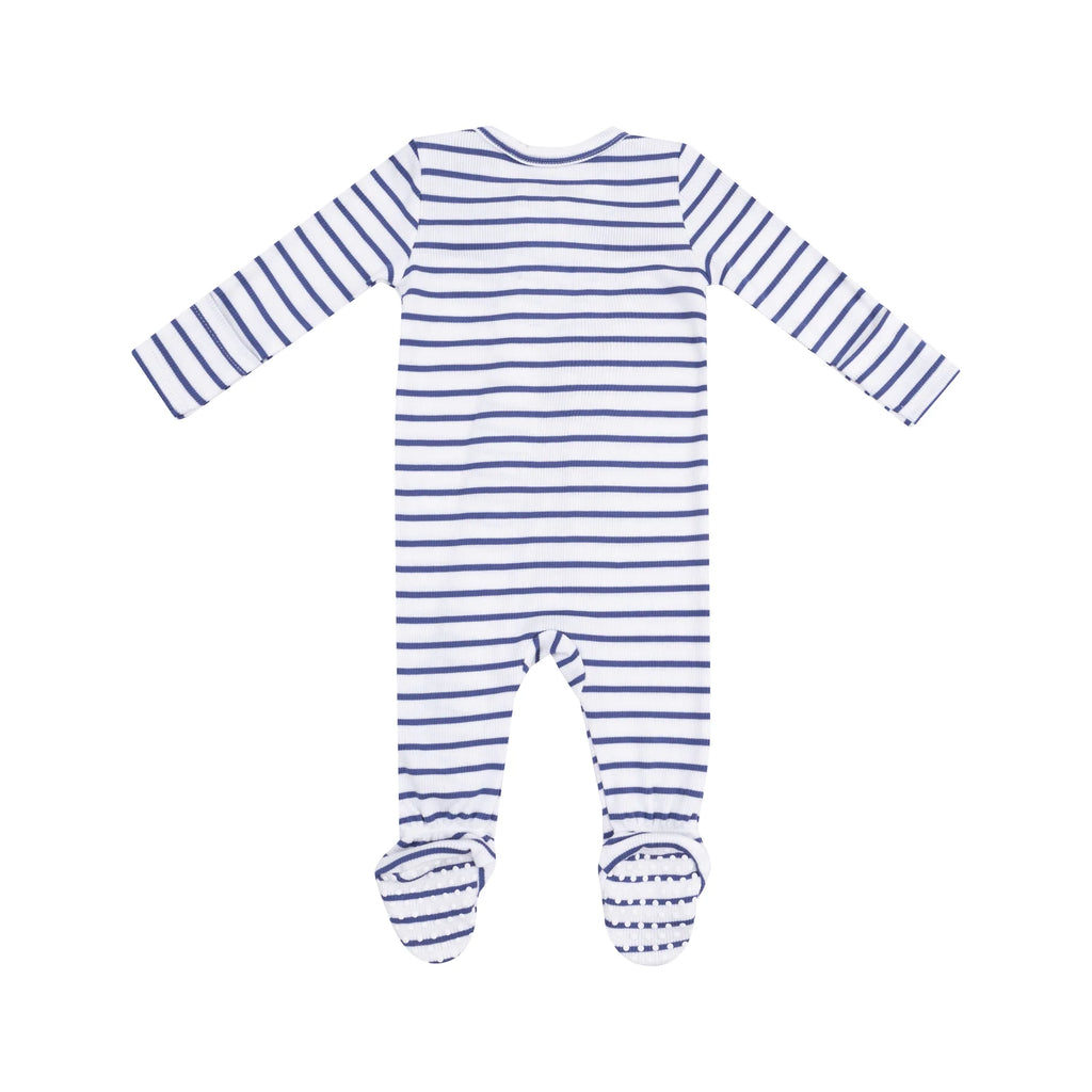 Angel Dear 2 Way Zipper Footie - Stripe Vintage Navy