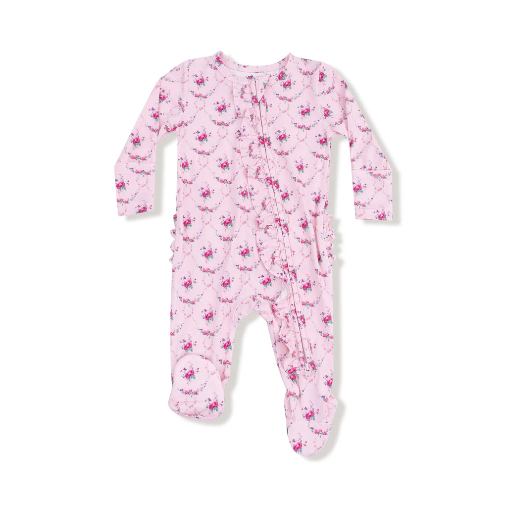 Rose Garden Trellis Ruffle Footie