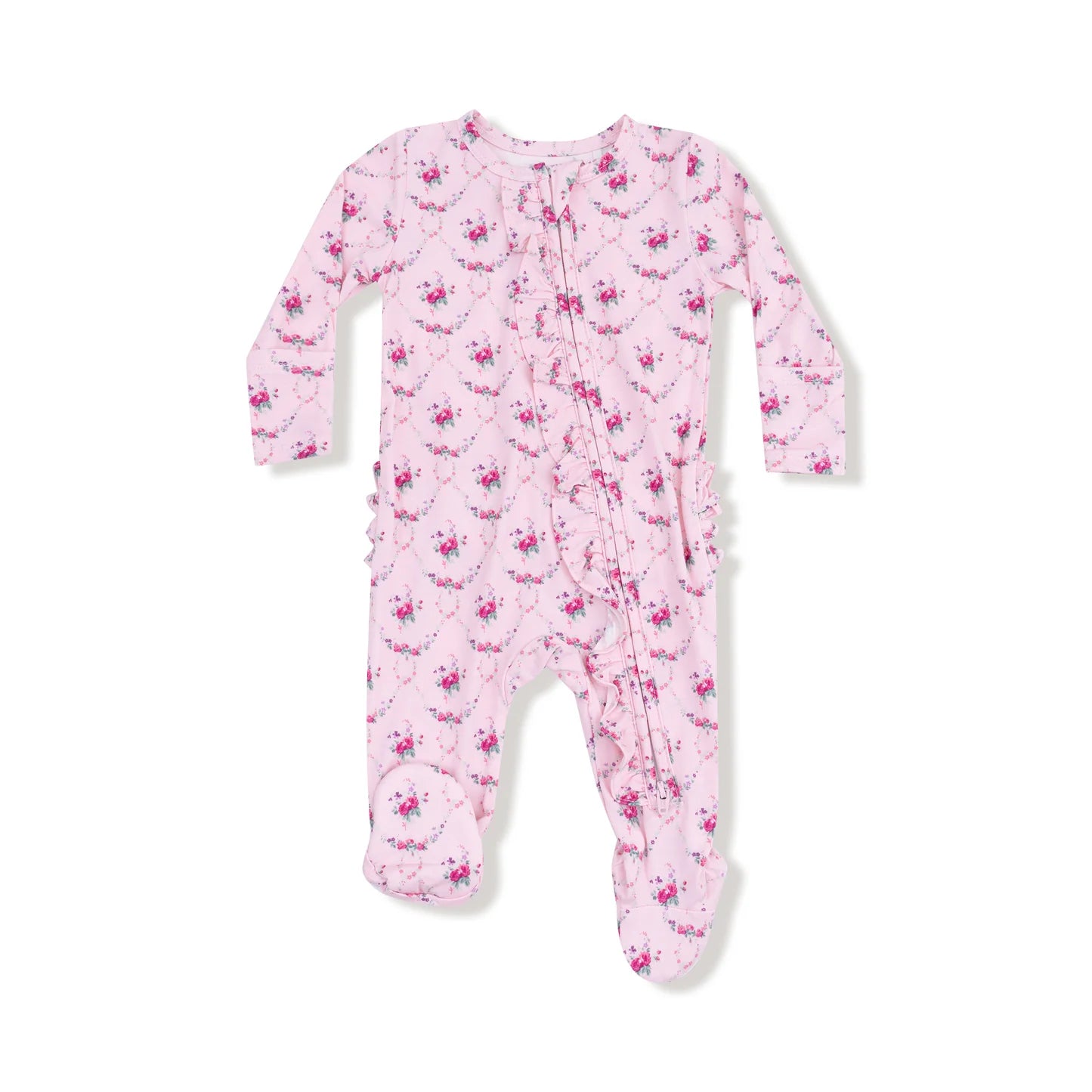 Rose Garden Trellis Ruffle Footie