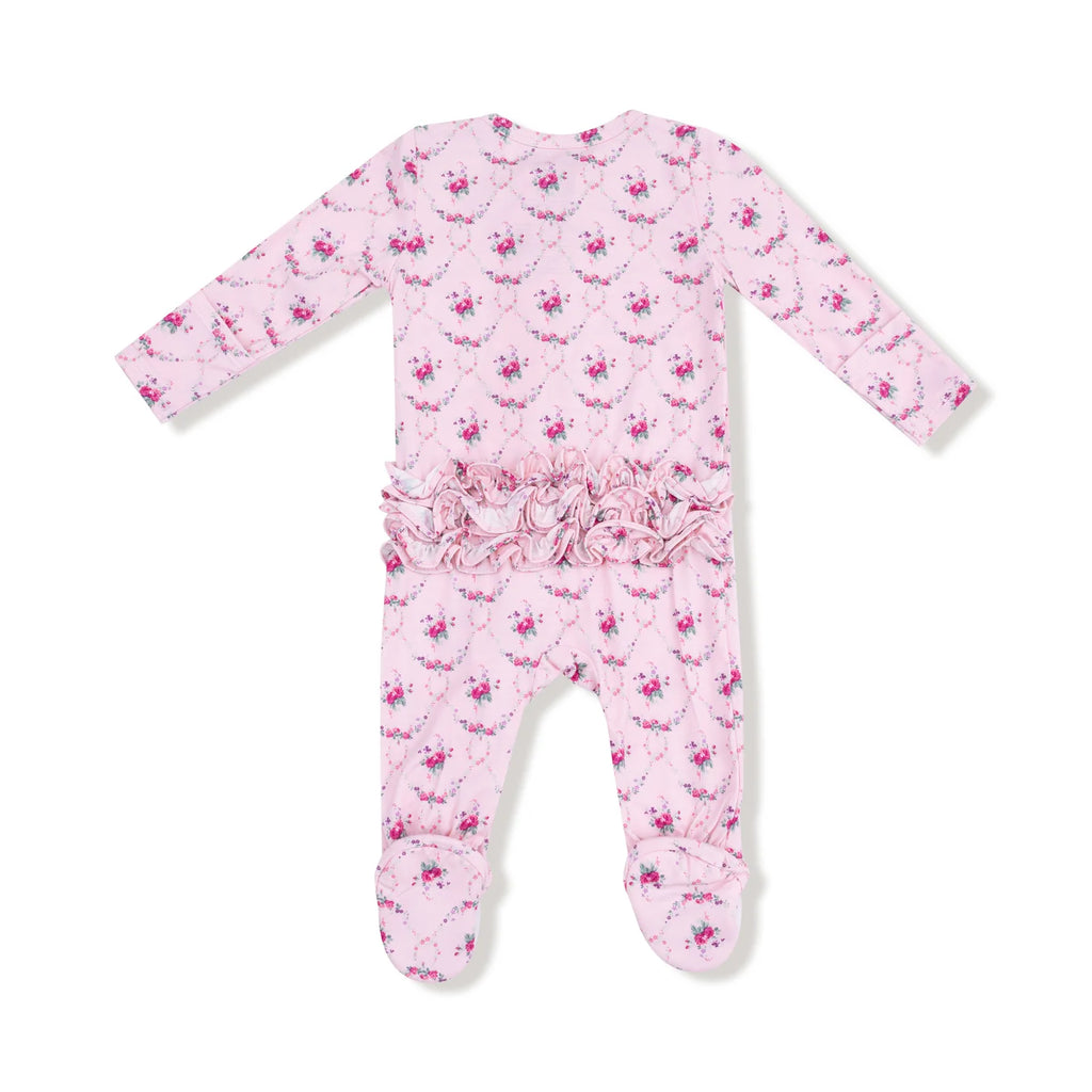 Rose Garden Trellis Ruffle Footie