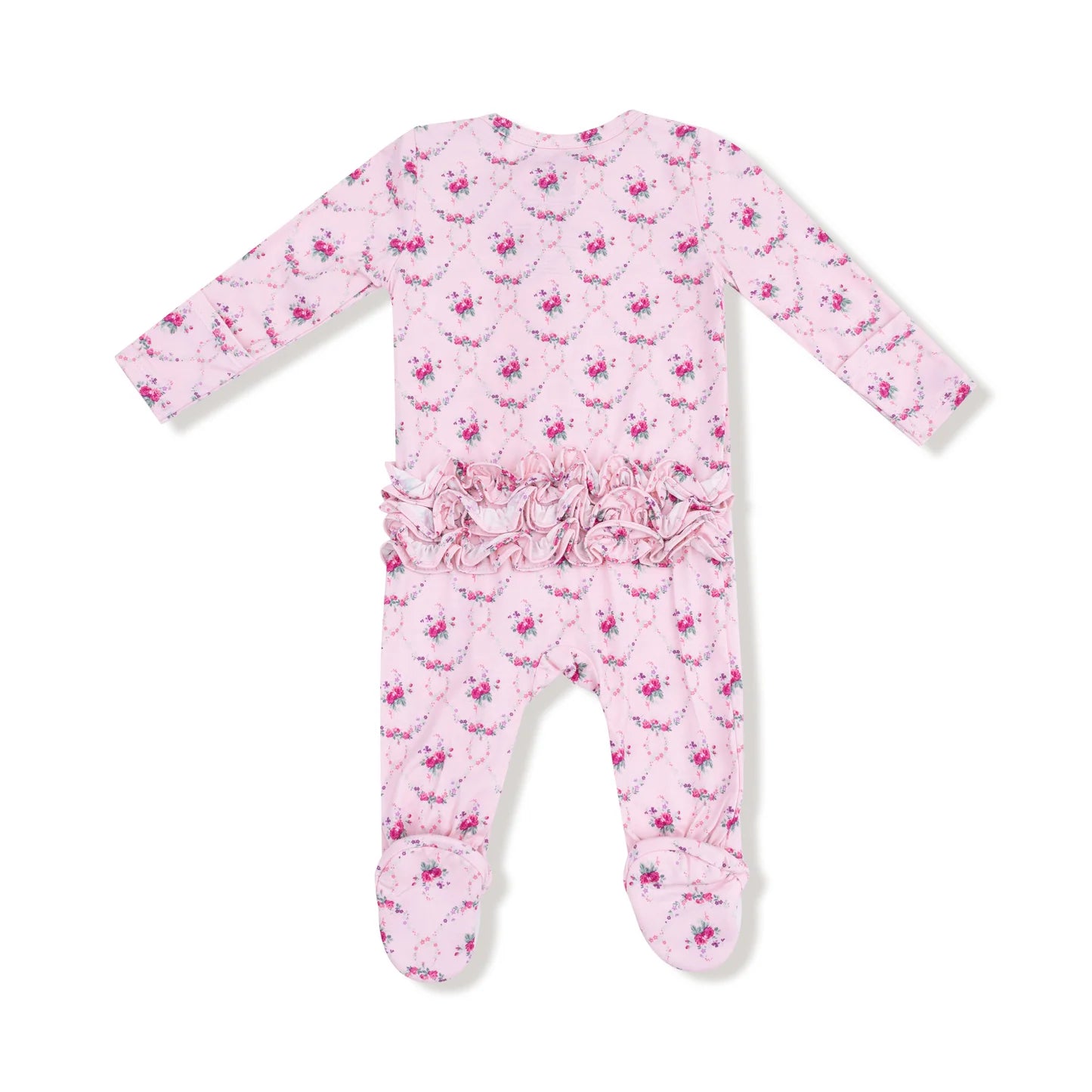 Rose Garden Trellis Ruffle Footie