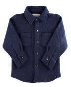 Quilted Knit Long Sleeve Button Down Shirt
