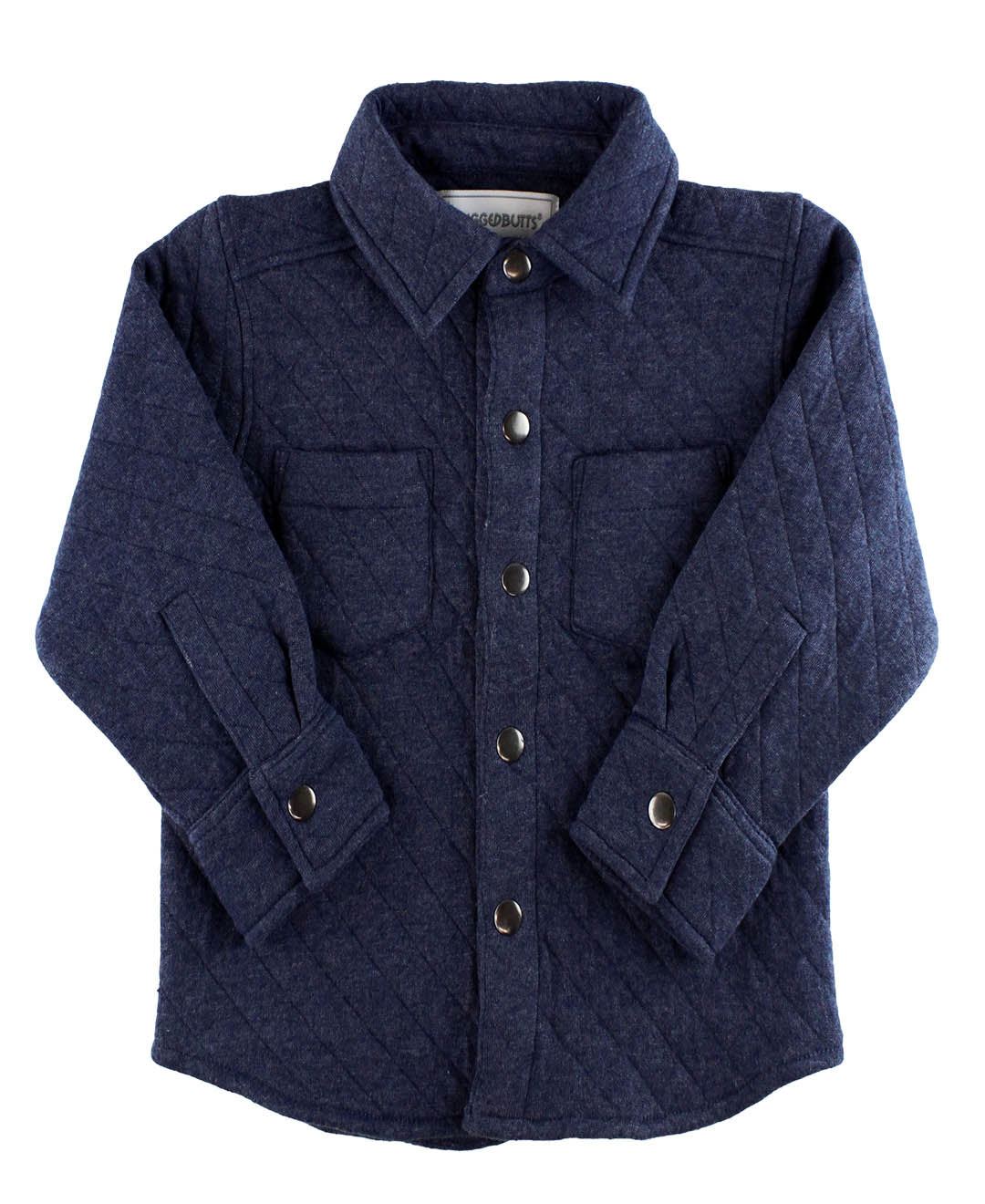 Quilted Knit Long Sleeve Button Down Shirt