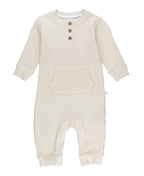 Plush Waffle Knit Henley Romper