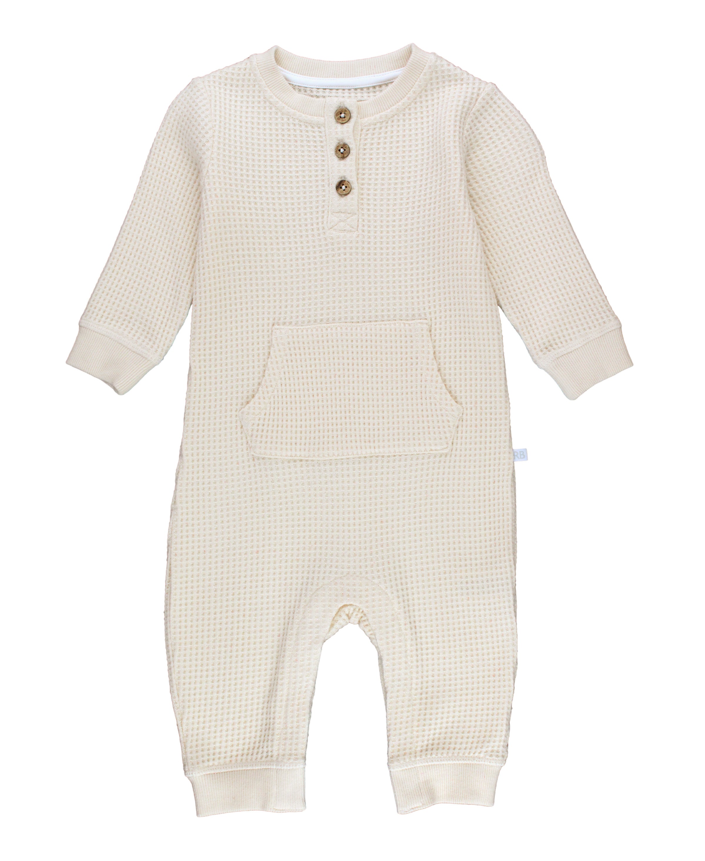 Plush Waffle Knit Henley Romper