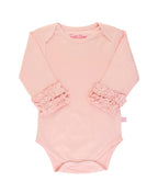 Knit Long Sleeve Ruffle Layering Bodysuit
