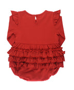 Knit Long Sleeve Flutter Bubble Romper