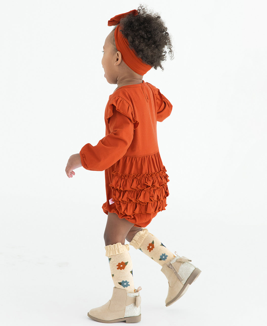 Knit Long Sleeve Flutter Bubble Romper