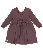 Waffle Knit Long Sleeve Twirl Dress