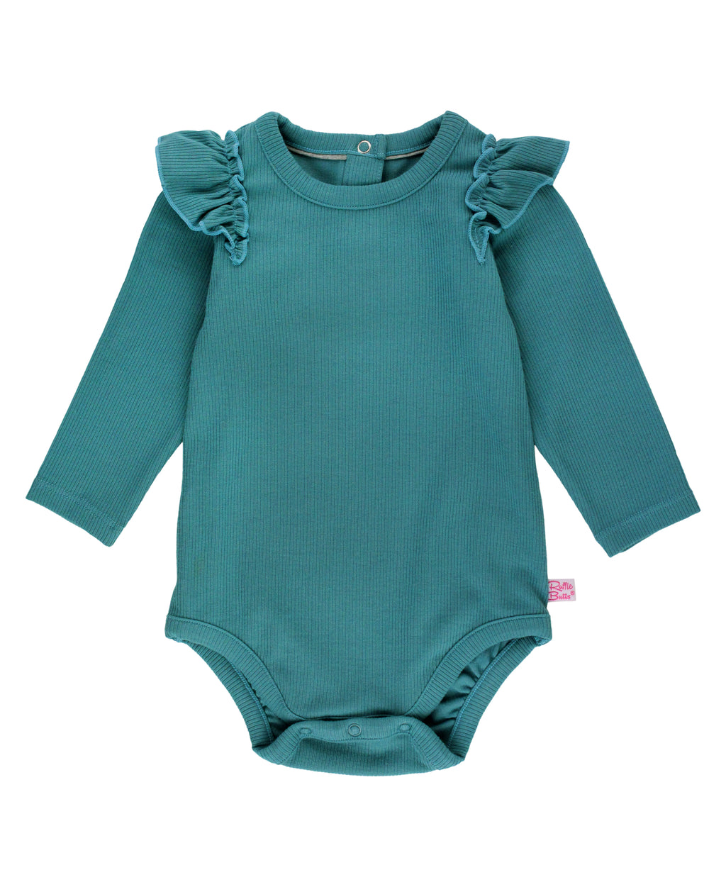 Rib Knit Long Sleeve Flutter Bodysuit