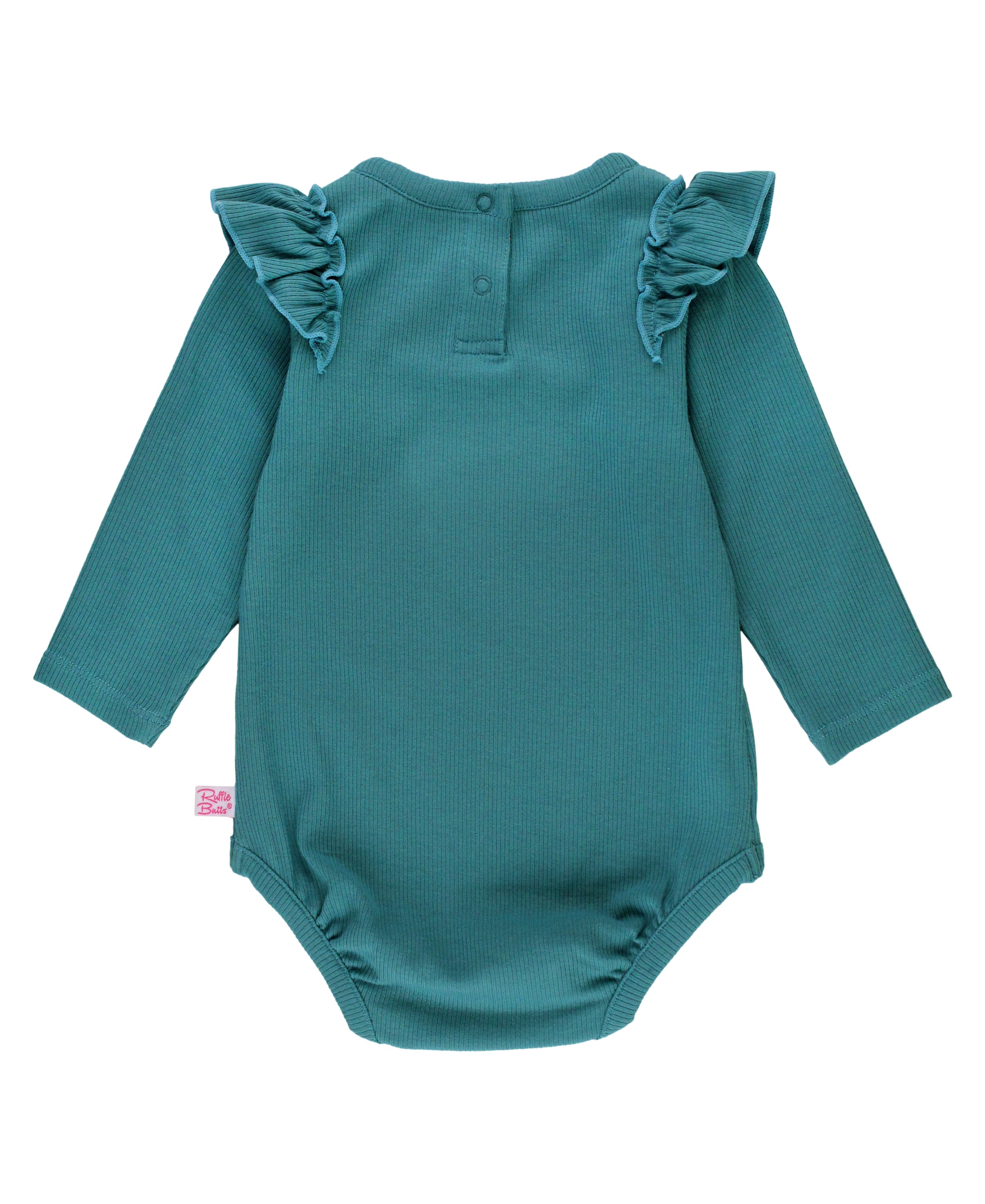 Rib Knit Long Sleeve Flutter Bodysuit