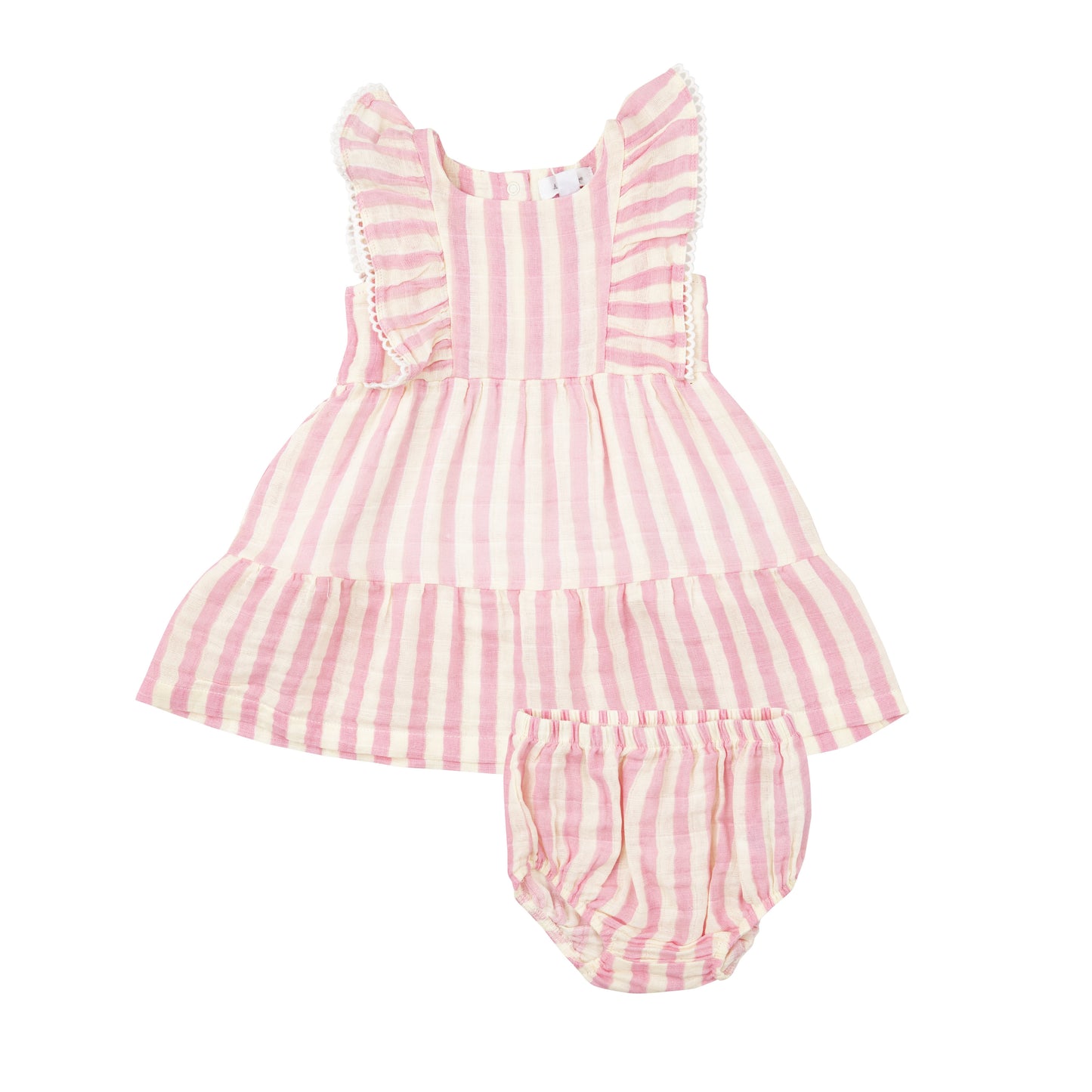 Picot Trim Edged Dress & Diaper Cover