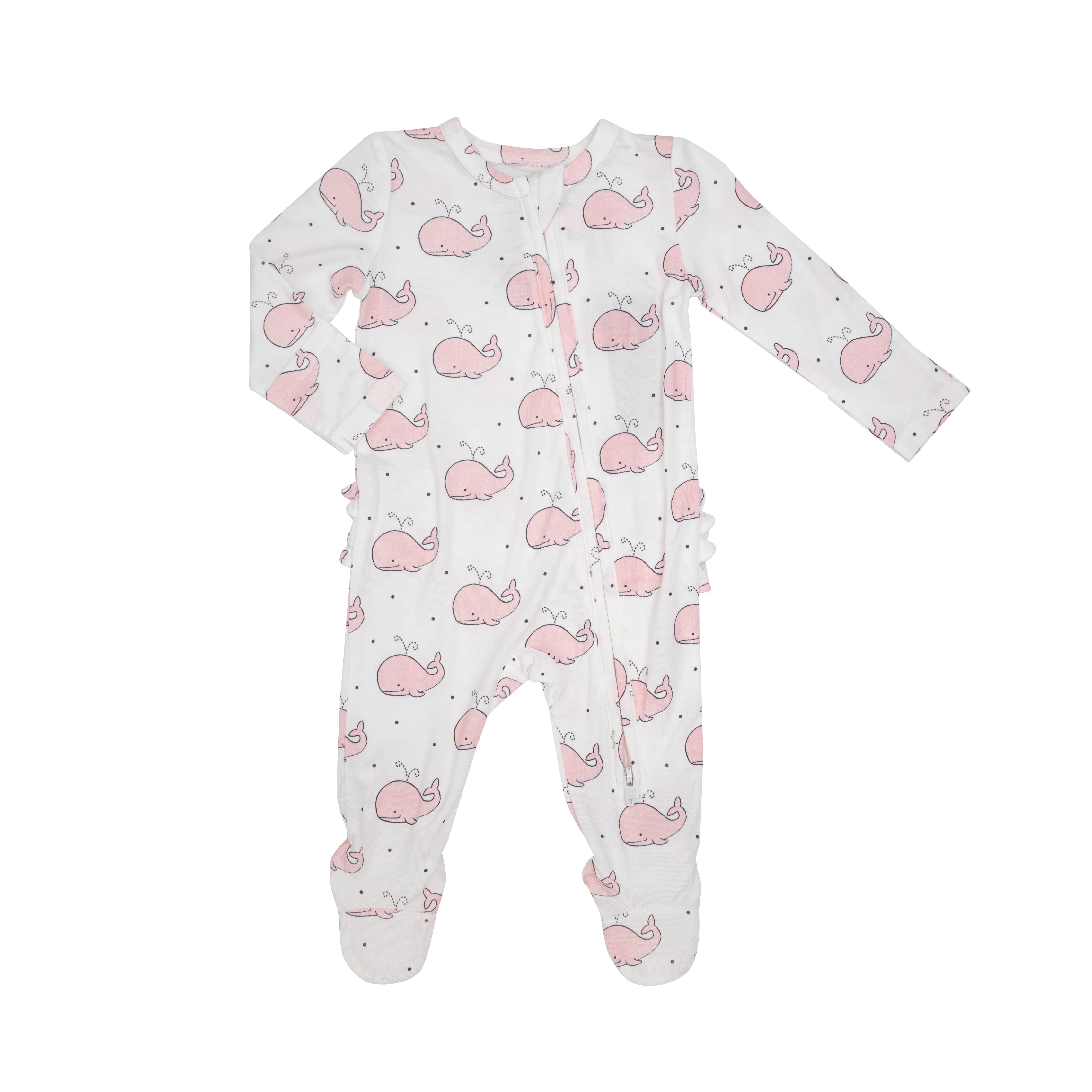 2 Way Zipper Ruffle Back Footie