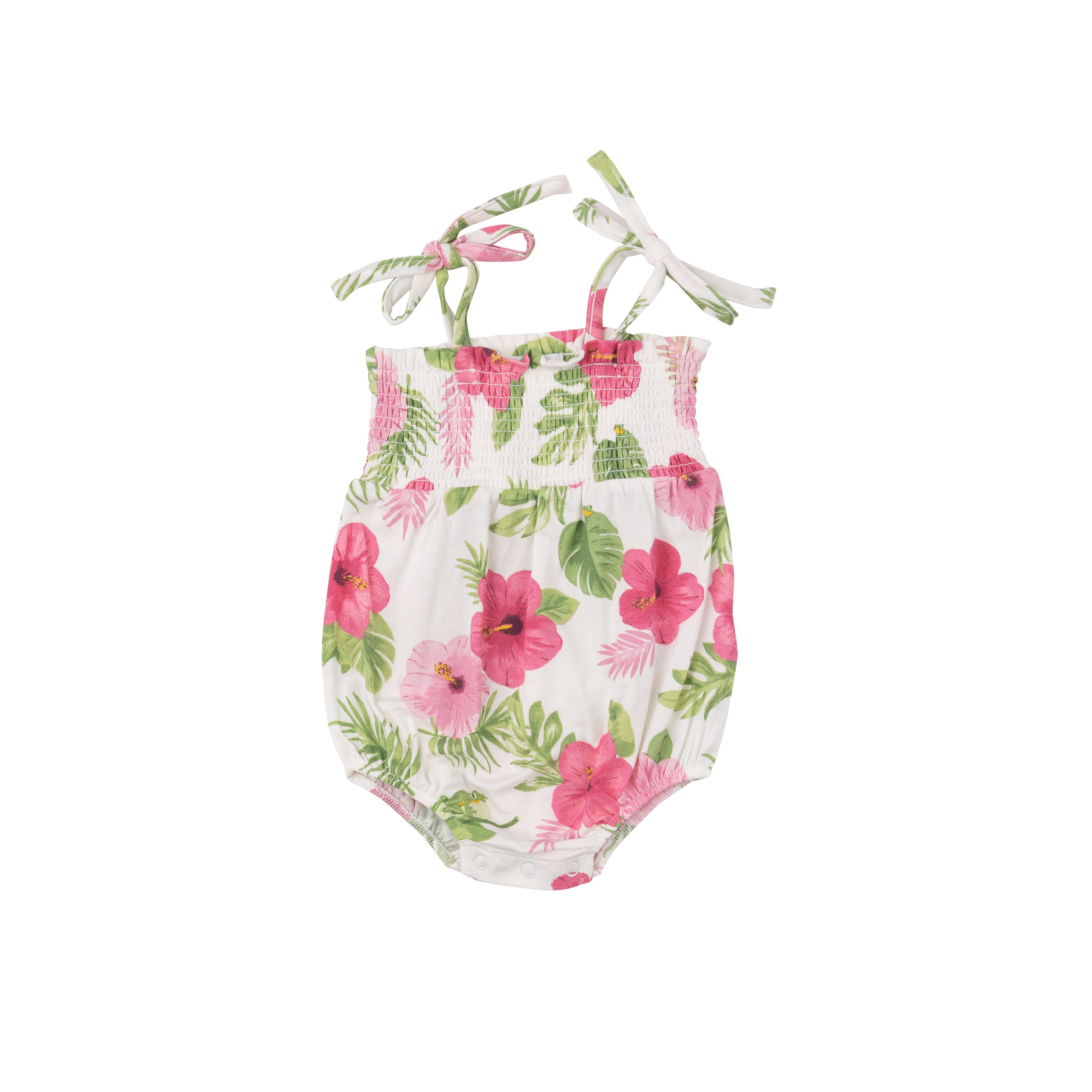 Tie Strap Smocked Bubble - Floral