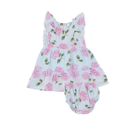 Picot Trim Edged Dress & Diaper Cover