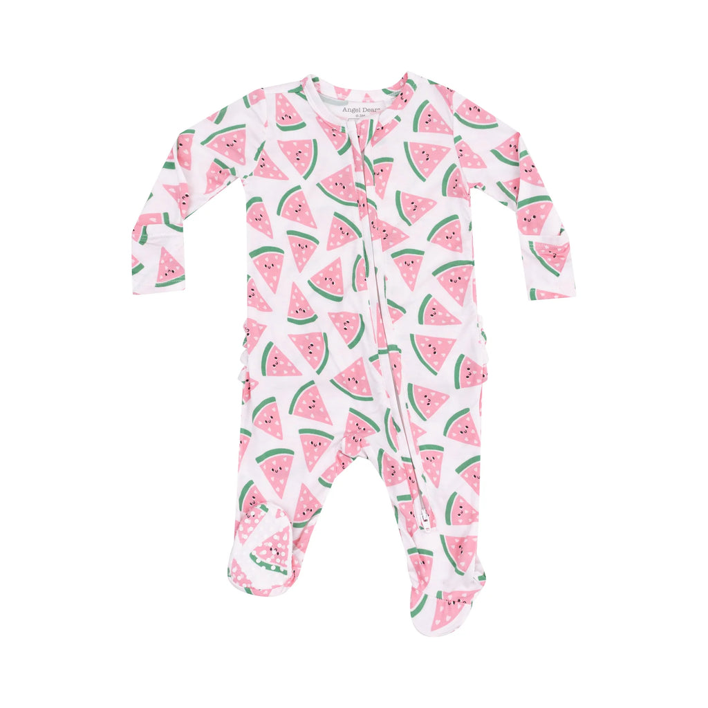 Angel Dear 2 Way Zipper Footie - Watermelon Hearts