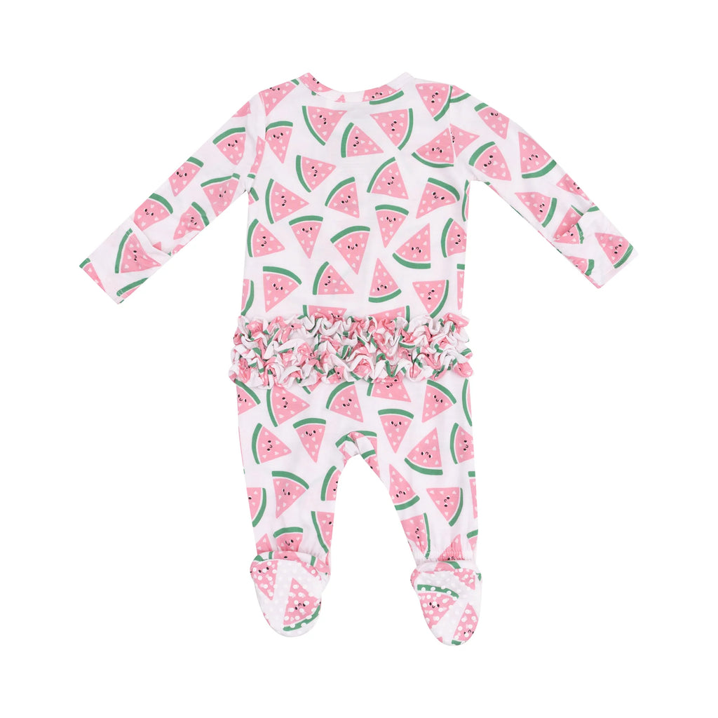 Angel Dear 2 Way Zipper Footie - Watermelon Hearts