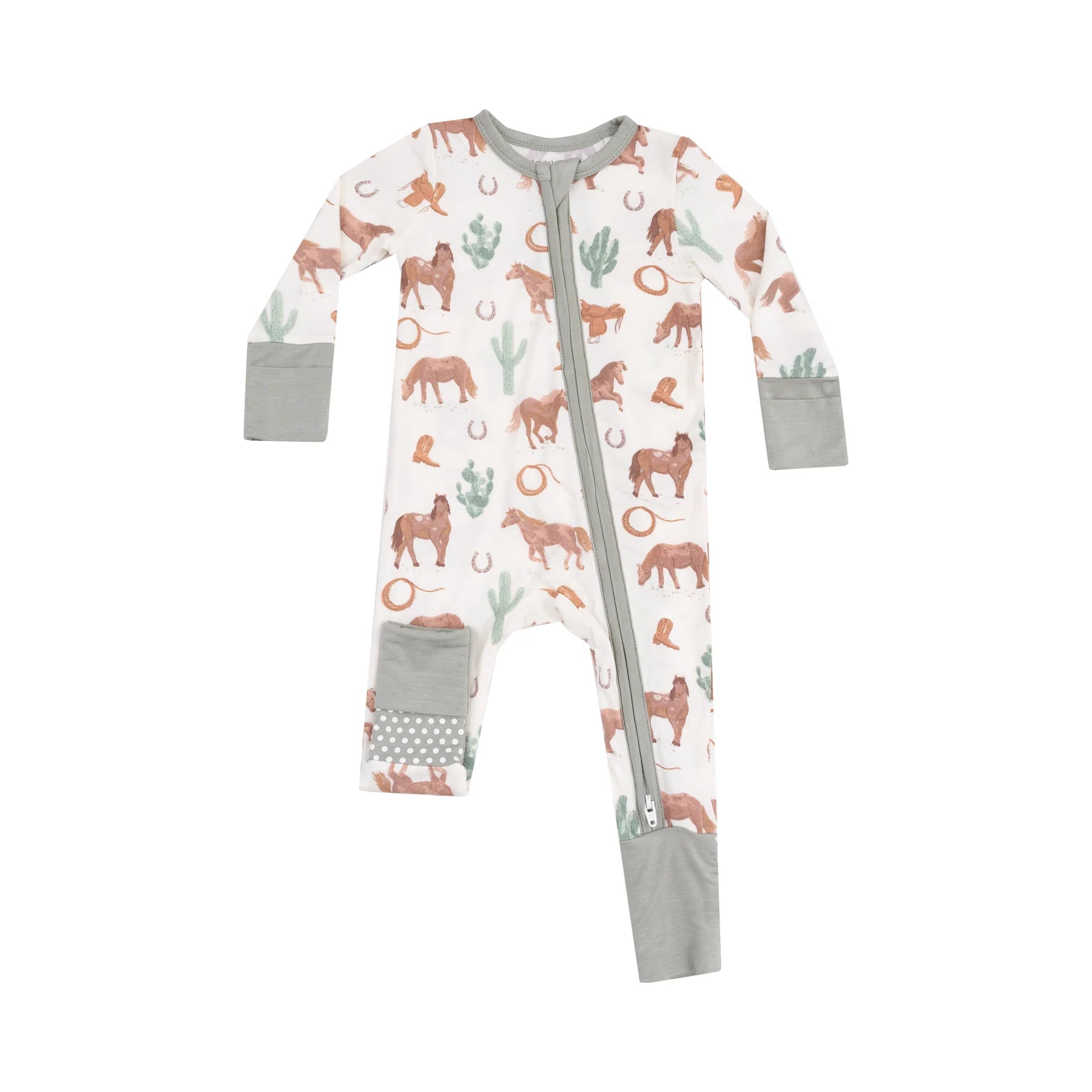 Angel Dear 2 Way Zipper Romper - Western Horses Unisex
