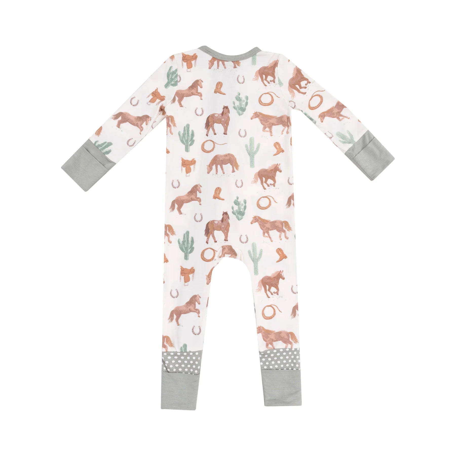 Angel Dear 2 Way Zipper Romper - Western Horses Unisex
