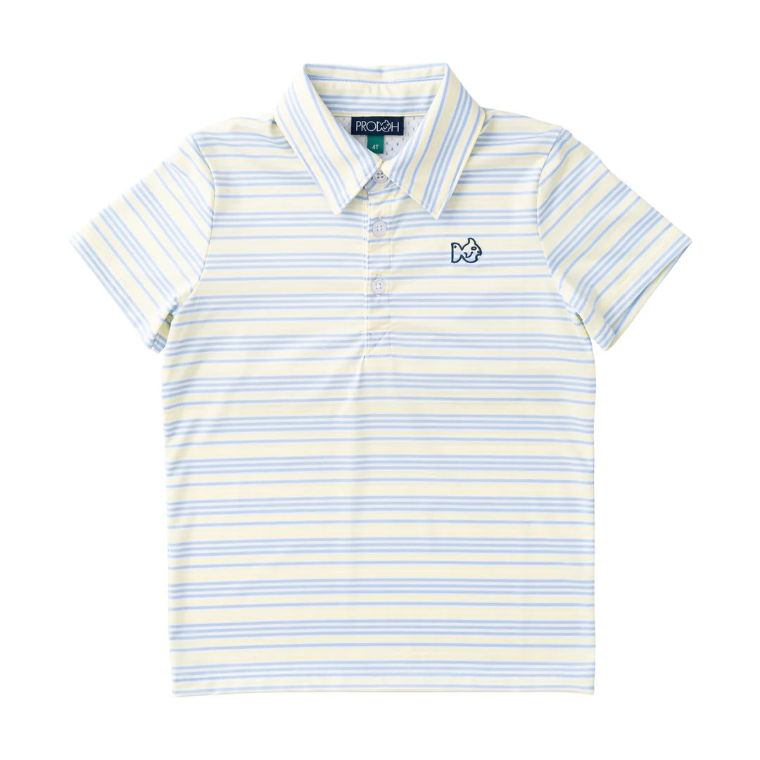 Prodoh Performance Polo - Yellow Pear Windsurfer Stripe