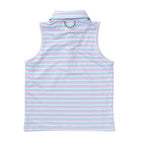 Sleeveless Performance Polo -Strawberry Moon Stripe