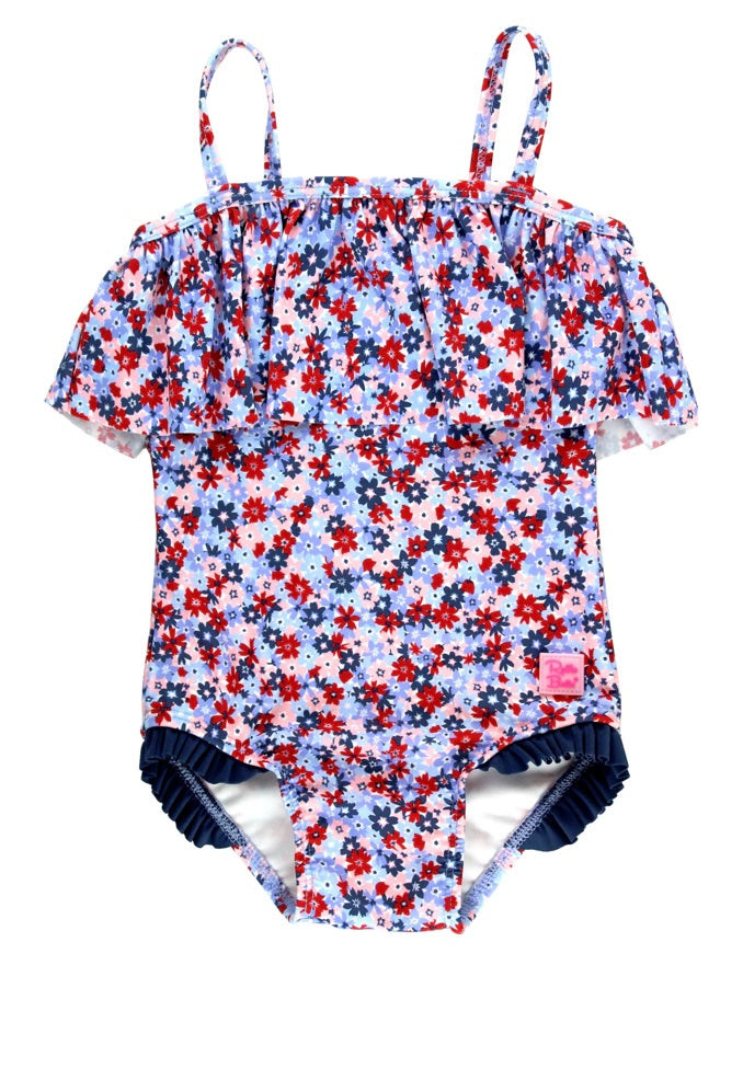 Rufflebutts Red White and Bloom One piece