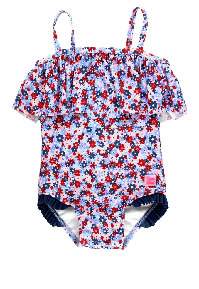 Rufflebutts Red White and Bloom One Piece