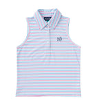 Sleeveless Performance Polo -Strawberry Moon Stripe
