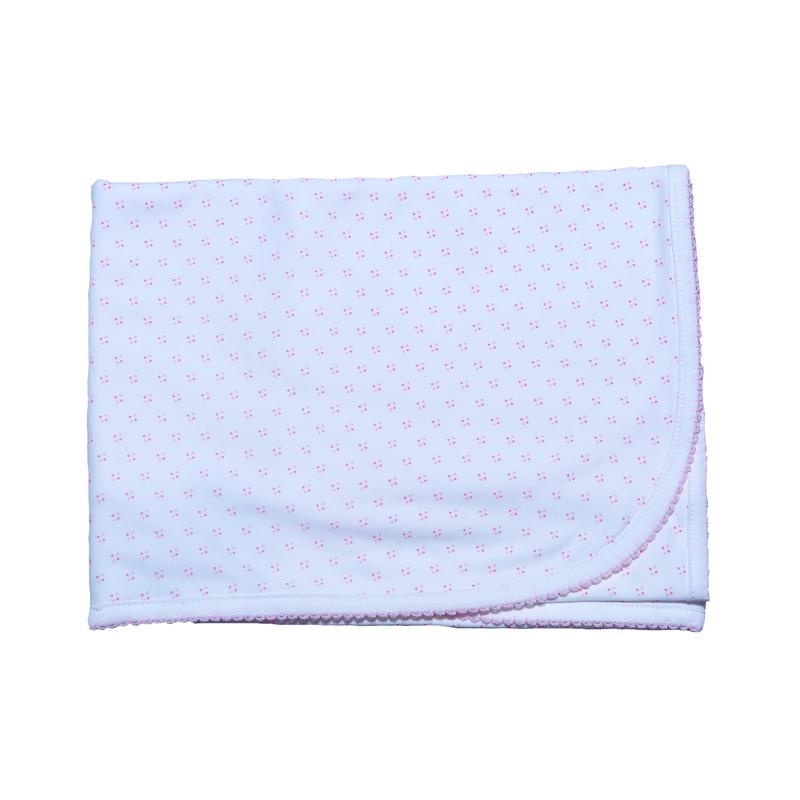Pink Dots Receiving Blanket